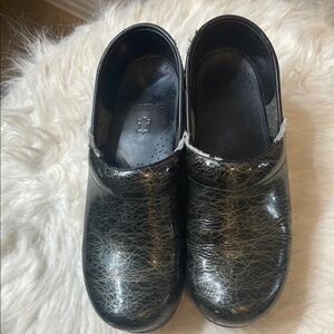 Black Leather Clogs